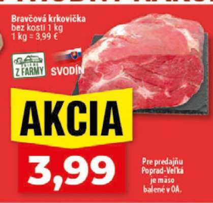 Bravčová krkovička bez kosti 1 kg