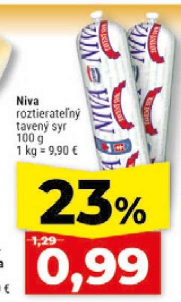 Niva roztierateľný tavený syr