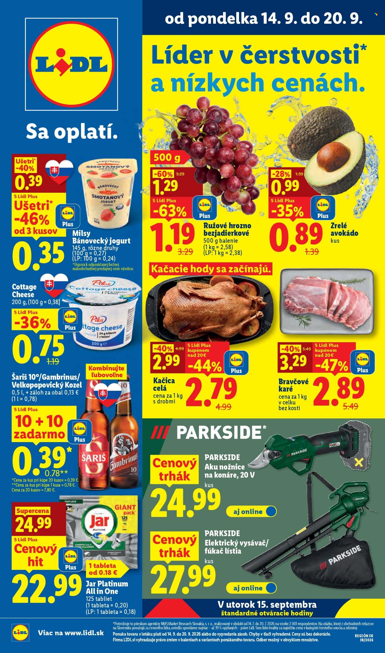 Leták Lidl - 14.9.2026 - 20.9.2026. Strana 1