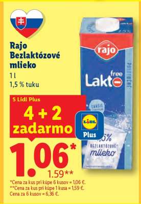 RAJO BEZLAKTÓZOVÉ MLIEKO