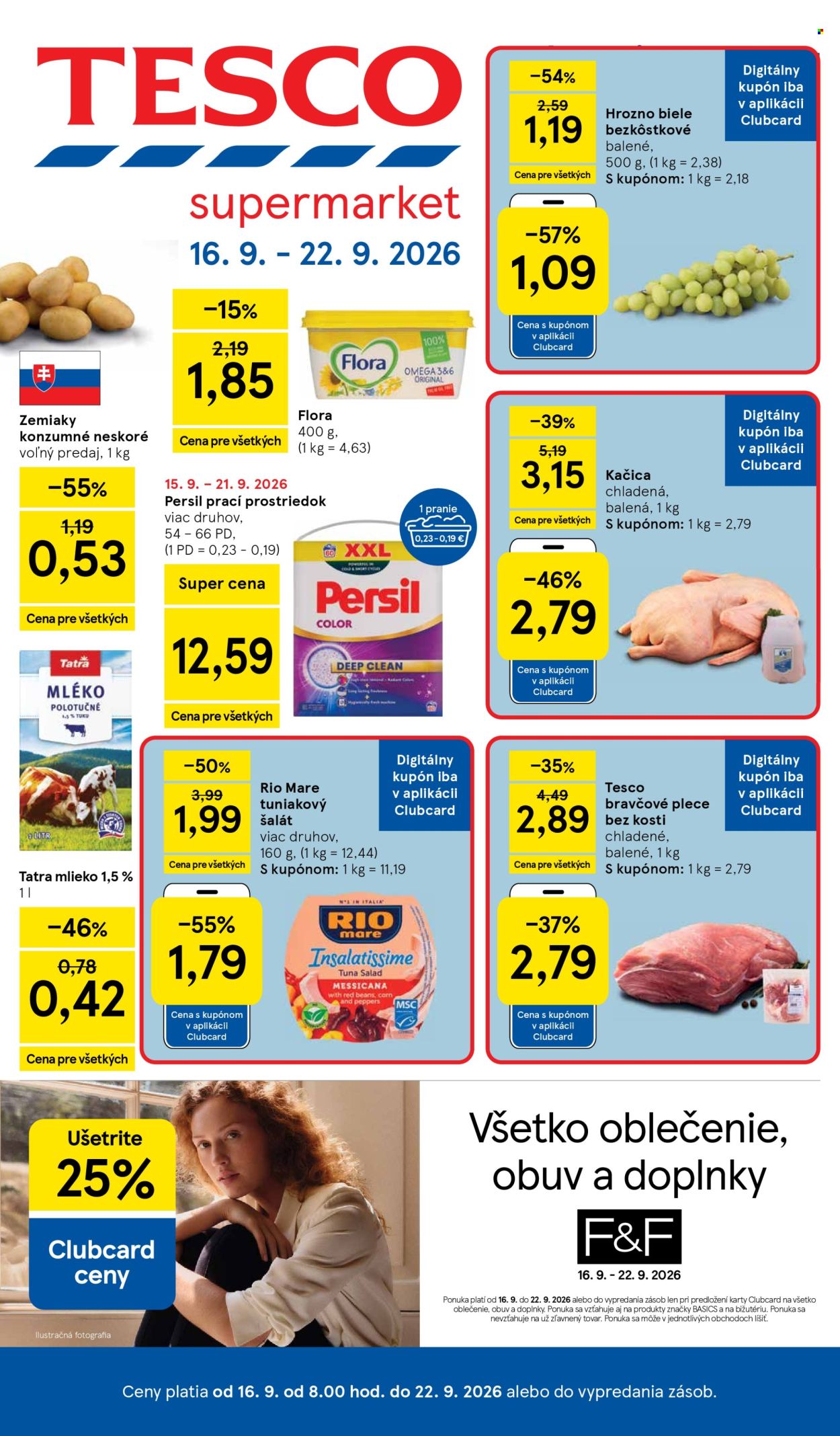 Leták TESCO supermarket - 16.9.2026 - 22.9.2026. Strana 1