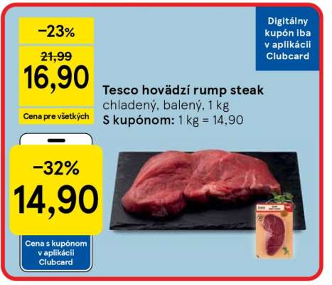 Tesco hovädzí rump steak