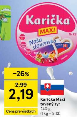 KARIČKA MAXI Tavený syr