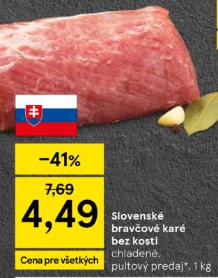 Slovenské bravčové karé bez kosti