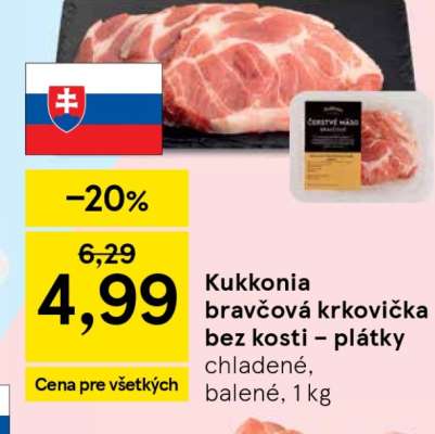 Kukkonia bravčová krkovička bez kosti – plátky