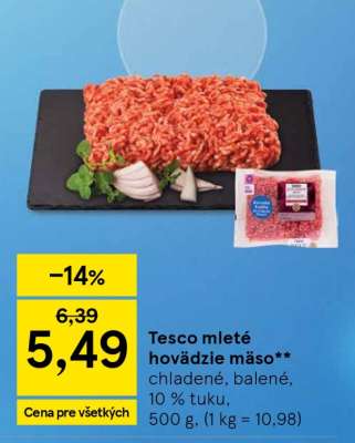 Tesco mleté hovädzie mäso
