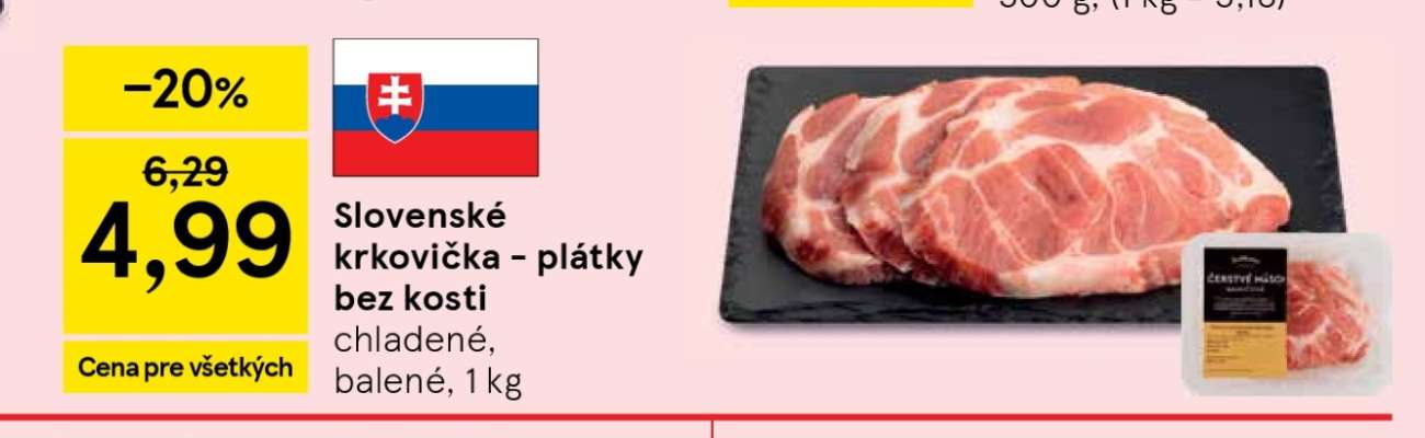 Slovenské krkovička - plátky bez kosti