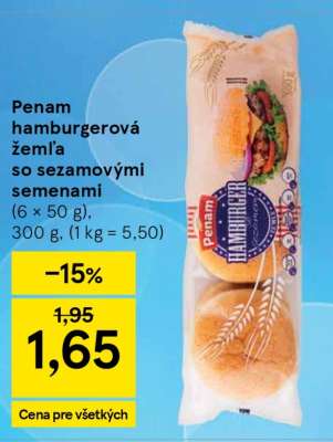 Penam hamburgerová žemľa so sezamovými semenami