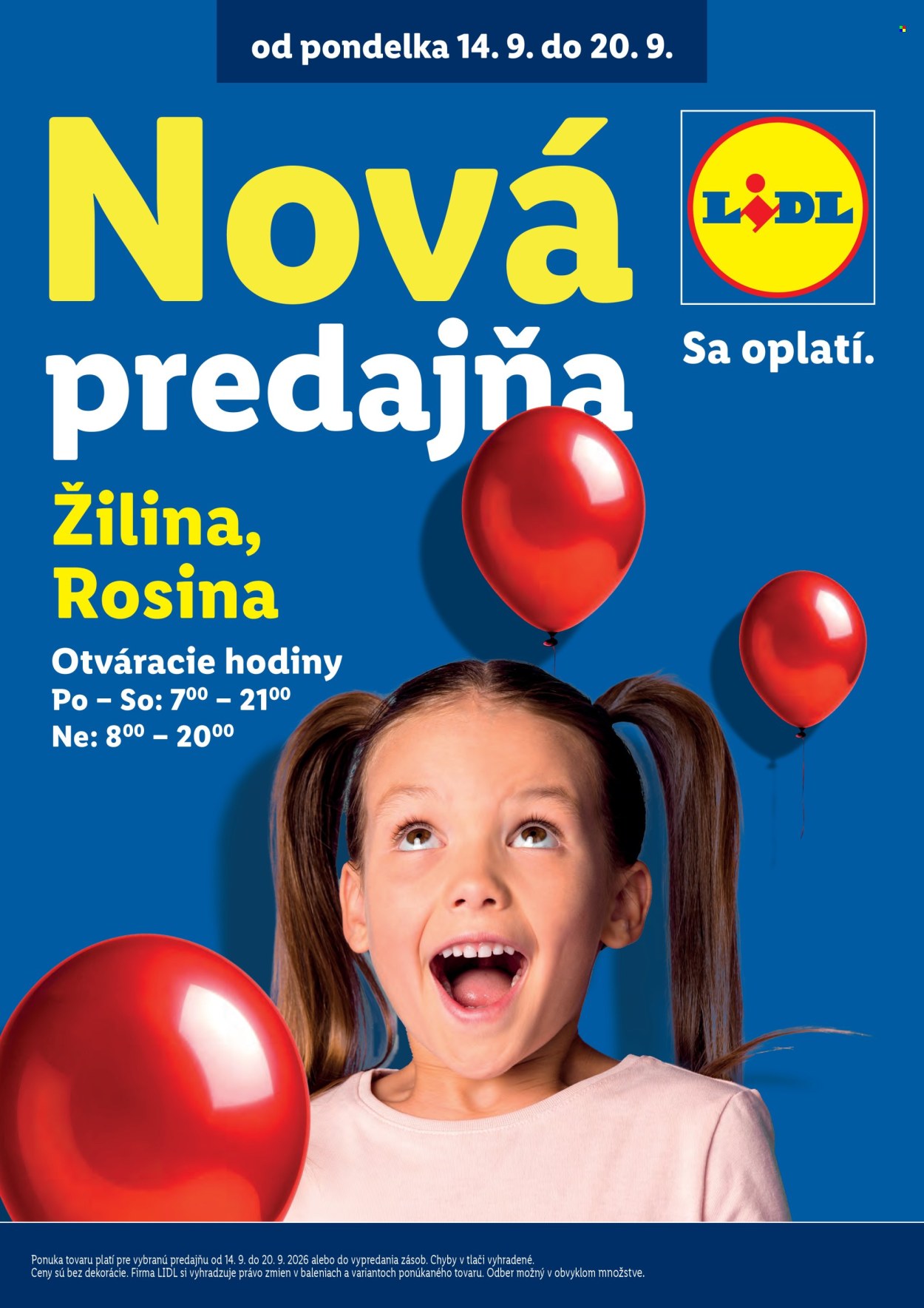 Leták Lidl - 14.9.2026 - 20.9.2026. Strana 1