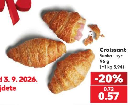 Croissant šunka - syr 96 g
