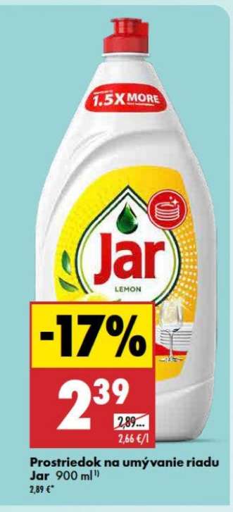 Prostriedok na umývanie riadu Jar