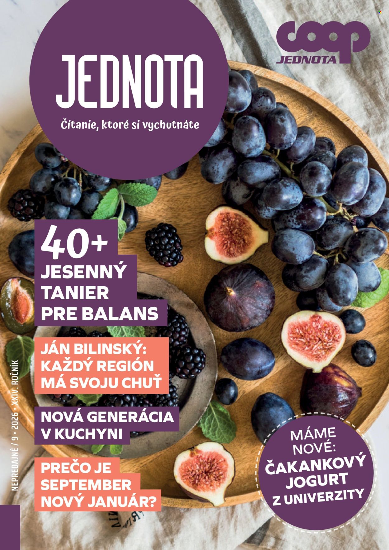 Leták COOP Jednota - 1.9.2026 - 30.9.2026. Strana 1