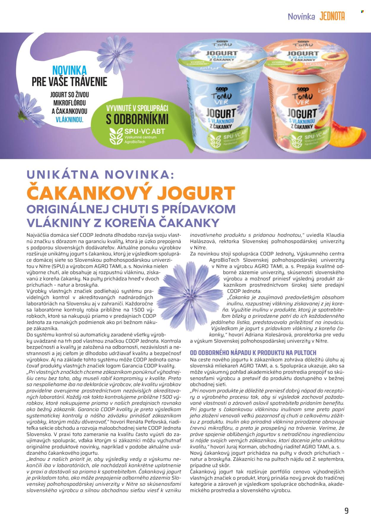 Leták COOP Jednota - 1.9.2026 - 30.9.2026. Strana 9