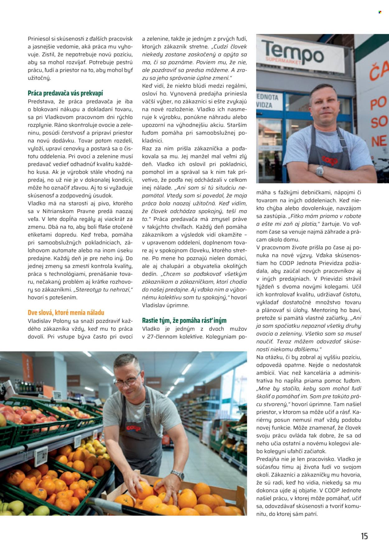Leták COOP Jednota - 1.9.2026 - 30.9.2026. Strana 15