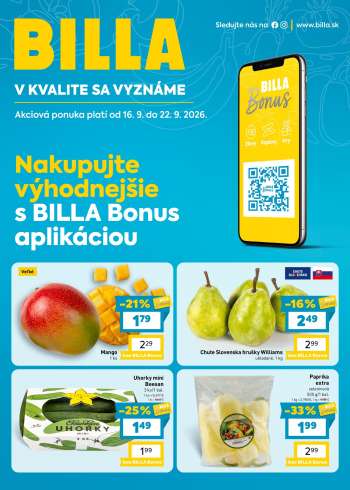 Leták Billa - 16.9.2026 - 22.9.2026.