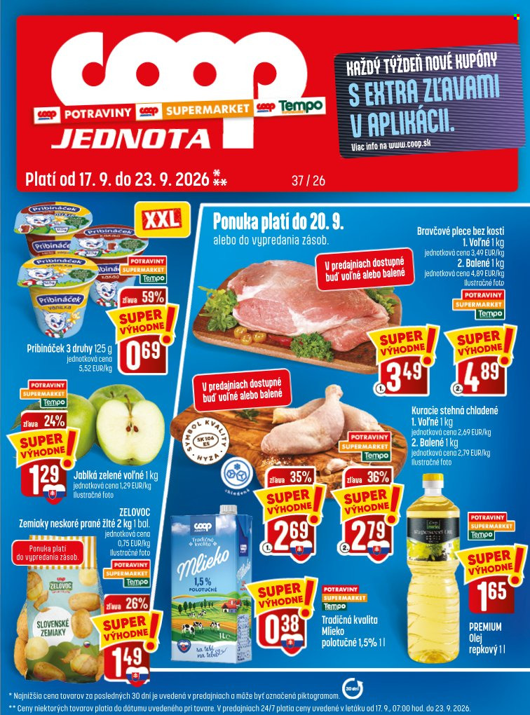 Leták COOP Jednota - 17.9.2026 - 23.9.2026. Strana 1