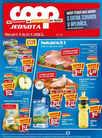 Leták COOP Jednota - 17.9.2026 - 23.9.2026.