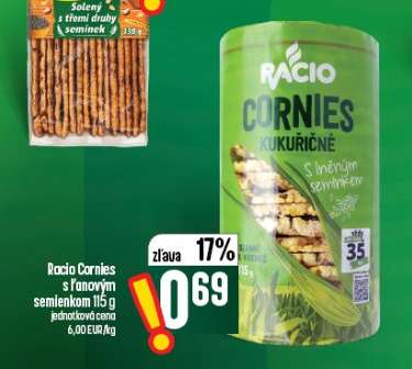 Racio Cornies s ľanovým semienkom 115 g