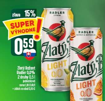 ZLATÝ BAŽANT RADLER 0,0%