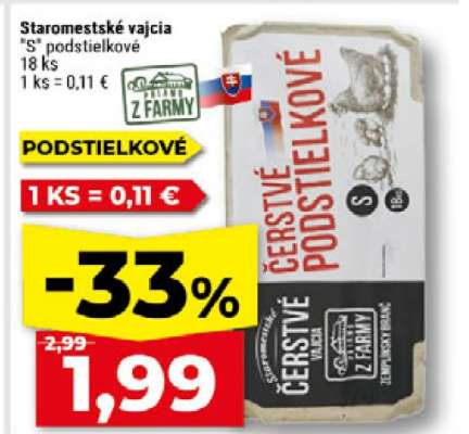Staromestské vajcia "S" podstielkové 18 ks