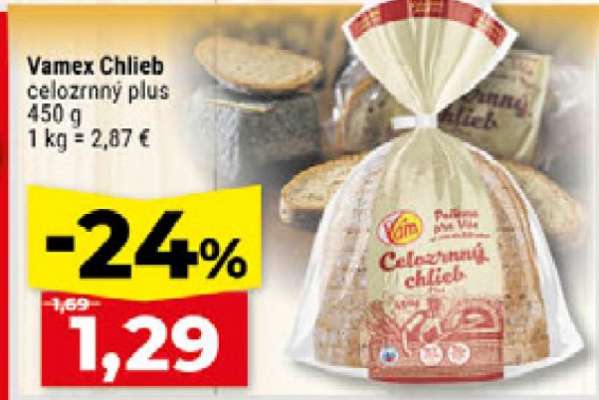 Vamex Chlieb celozrnný plus 450 g