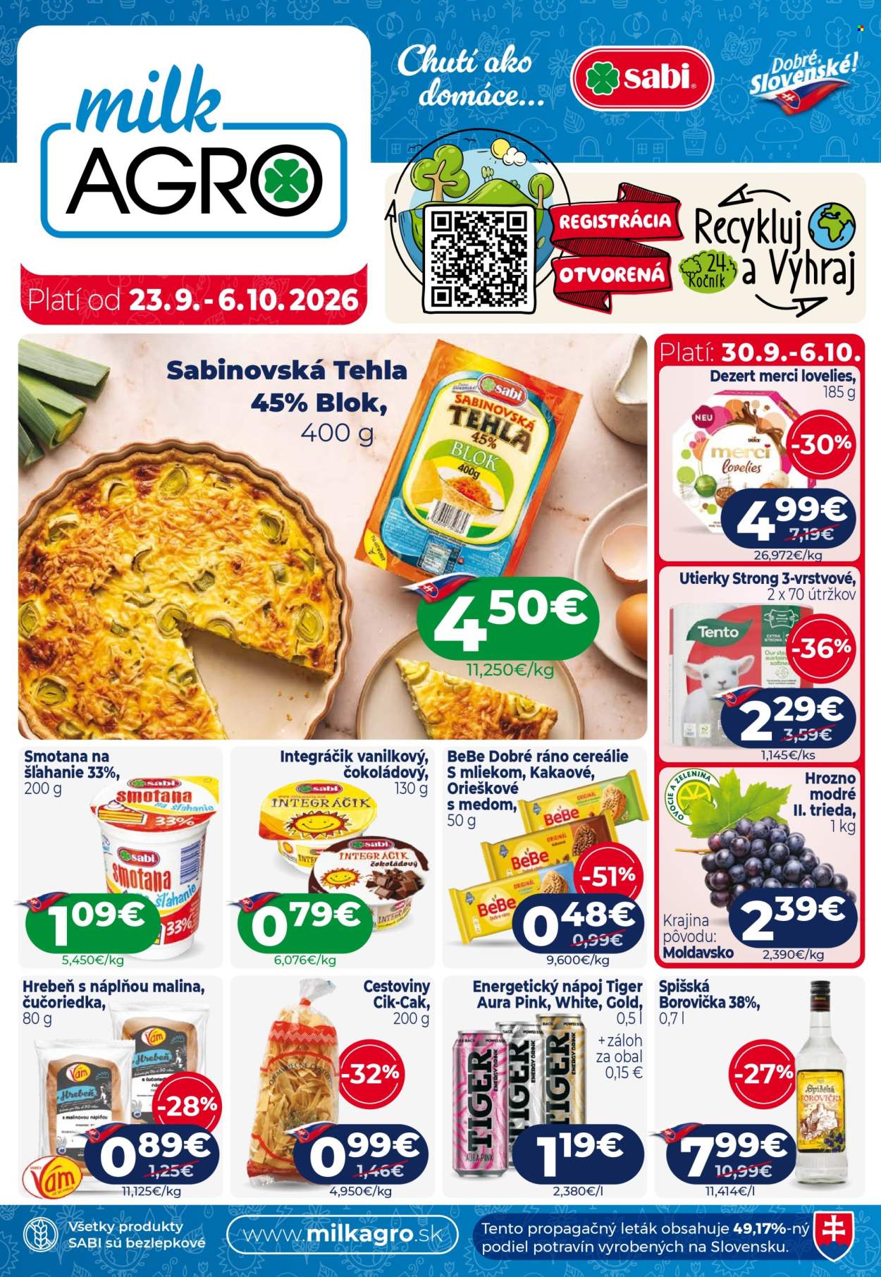 Leták Milk AGRO - 23.9.2026 - 6.10.2026. Strana 1