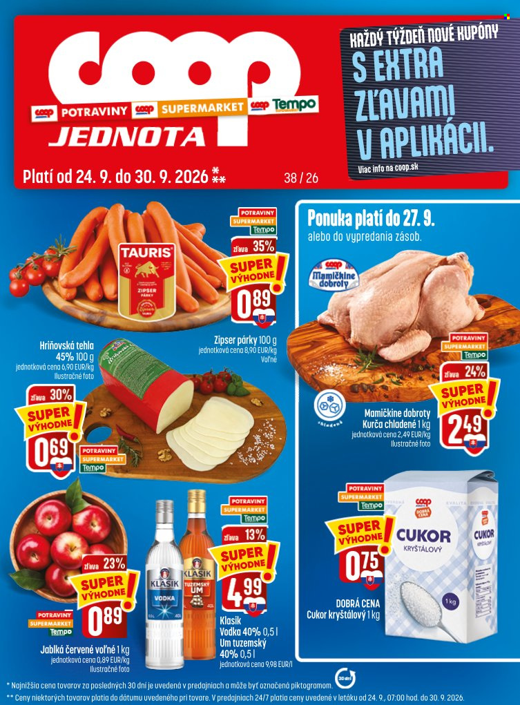 Leták COOP Jednota - 24.9.2026 - 30.9.2026. Strana 1