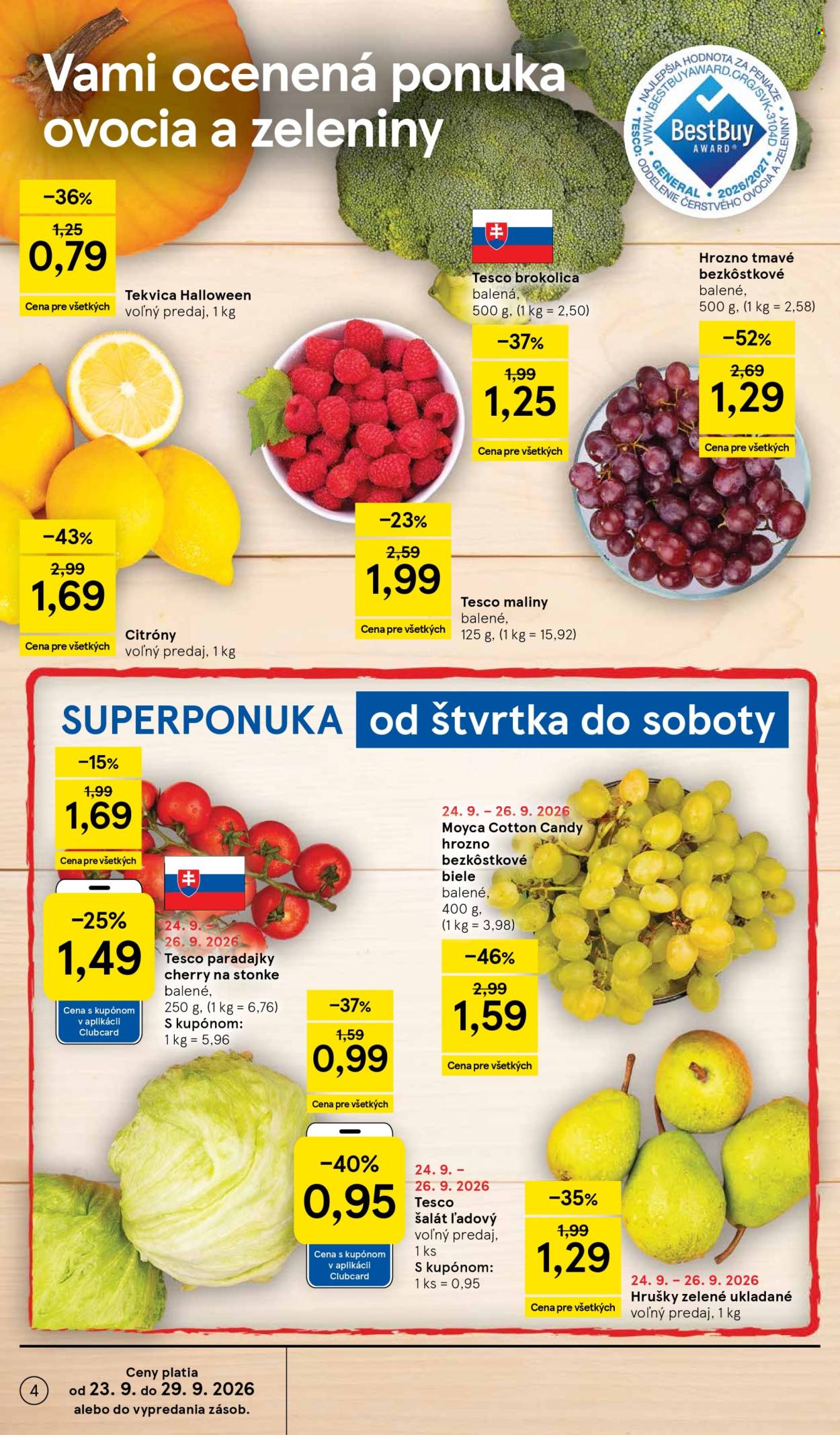 Leták TESCO - 23.9.2026 - 29.9.2026. Strana 4