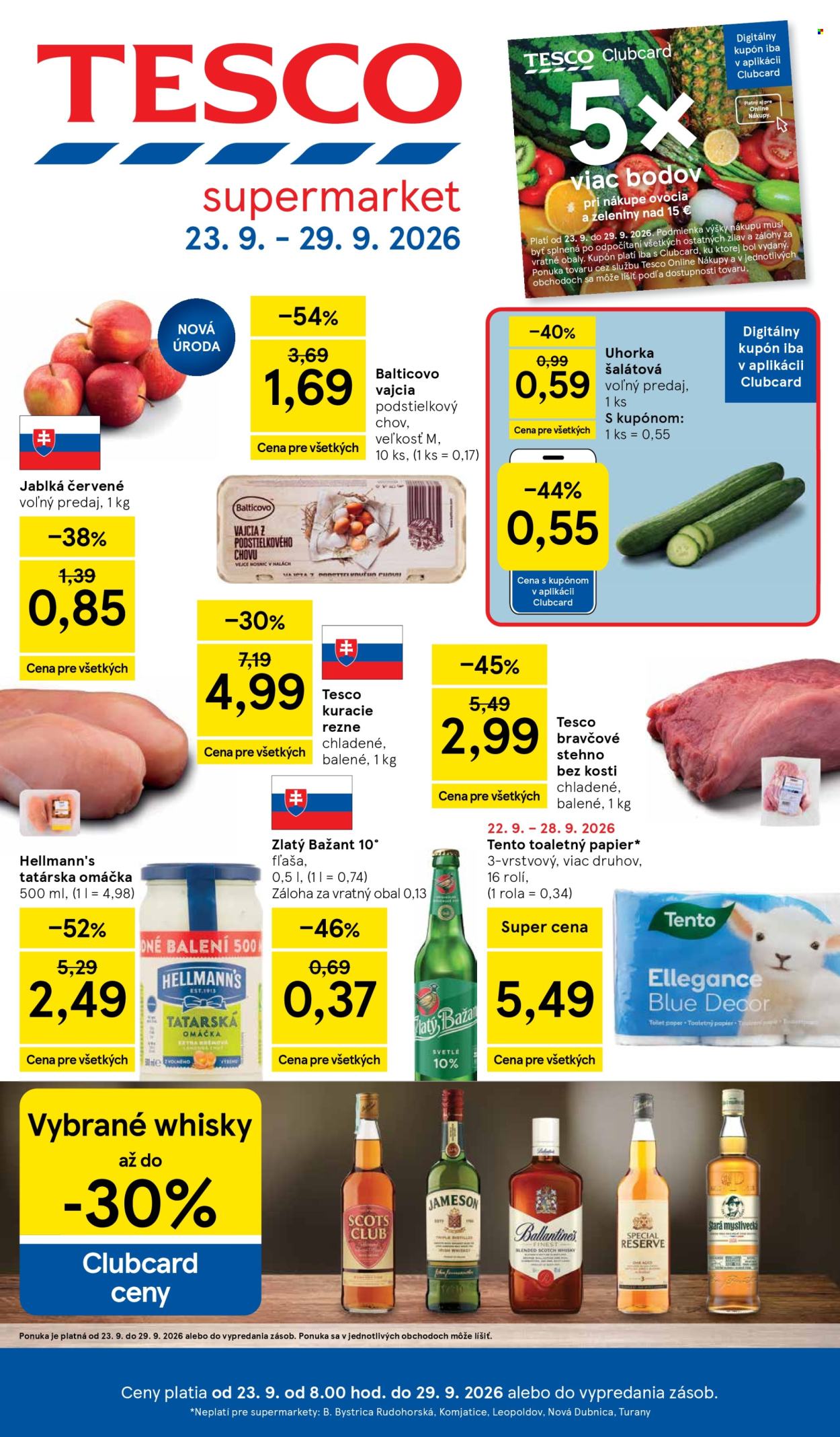 Leták TESCO supermarket - 23.9.2026 - 29.9.2026. Strana 1