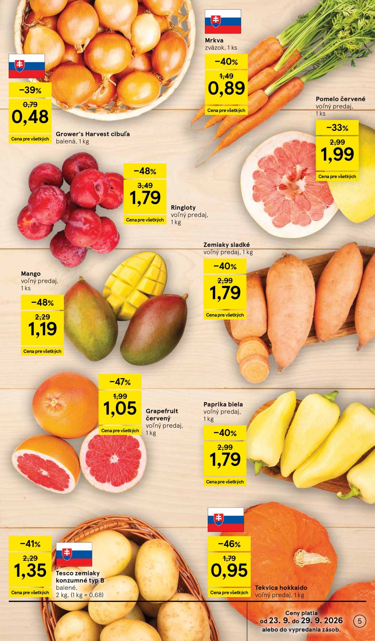 Leták TESCO supermarket - 23.9.2026 - 29.9.2026. Strana 5