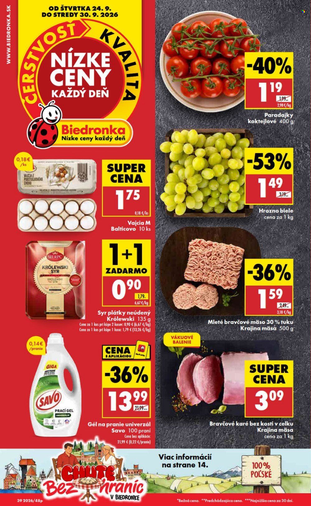 Leták Biedronka - 24.9.2026 - 30.9.2026. Strana 1