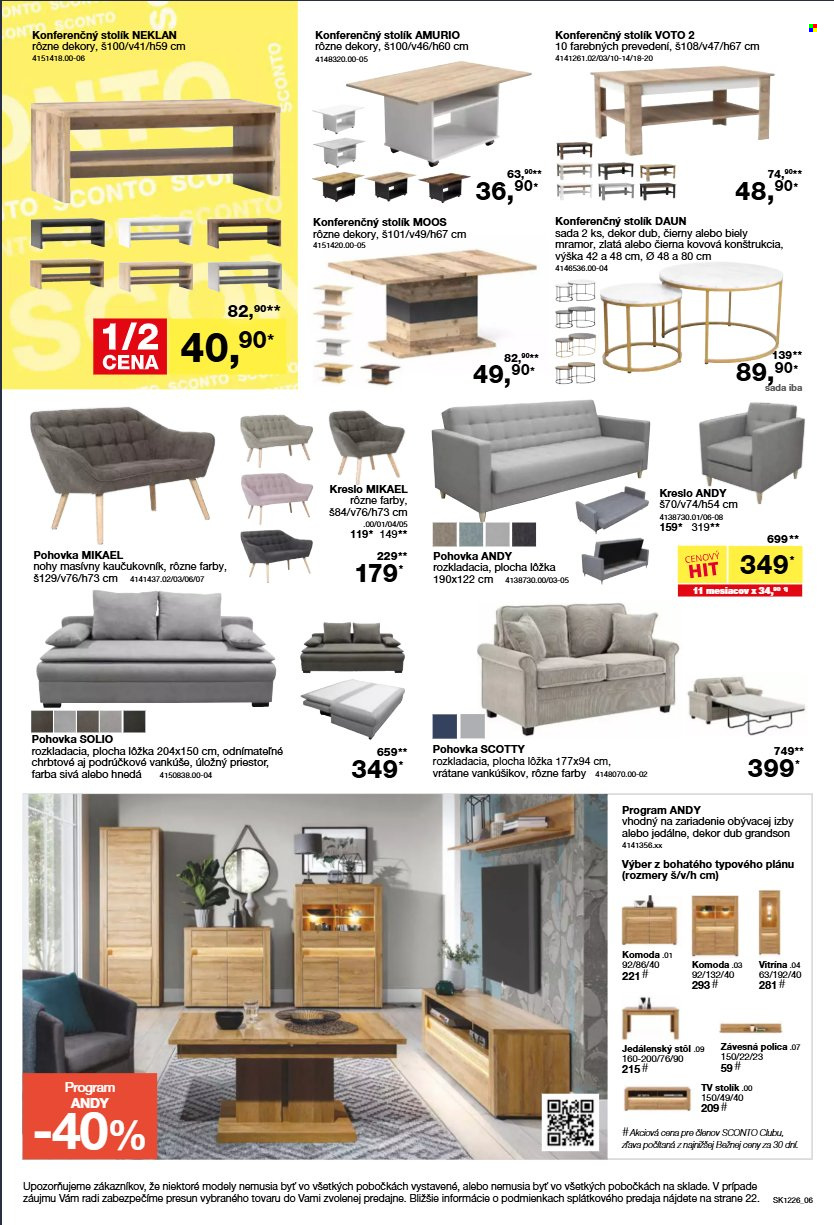Leták Sconto nábytok - 23.9.2026 - 13.10.2026. Strana 6