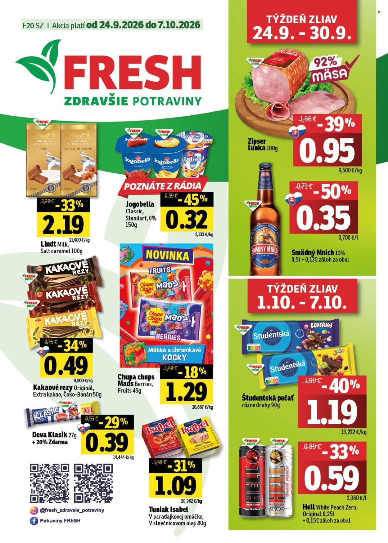 Leták FRESH - 24.9.2026 - 7.10.2026. Strana 1