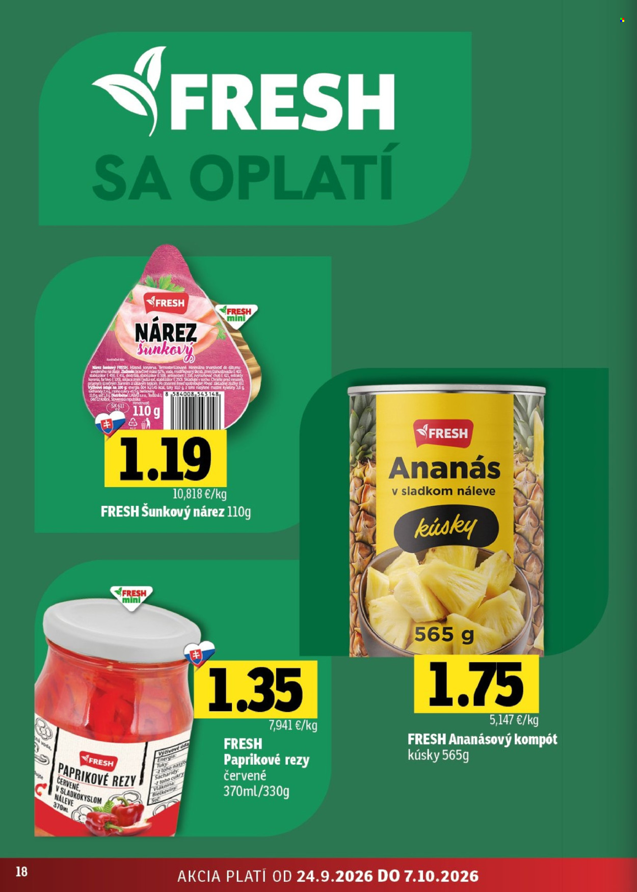 Leták FRESH - 24.9.2026 - 7.10.2026. Strana 18