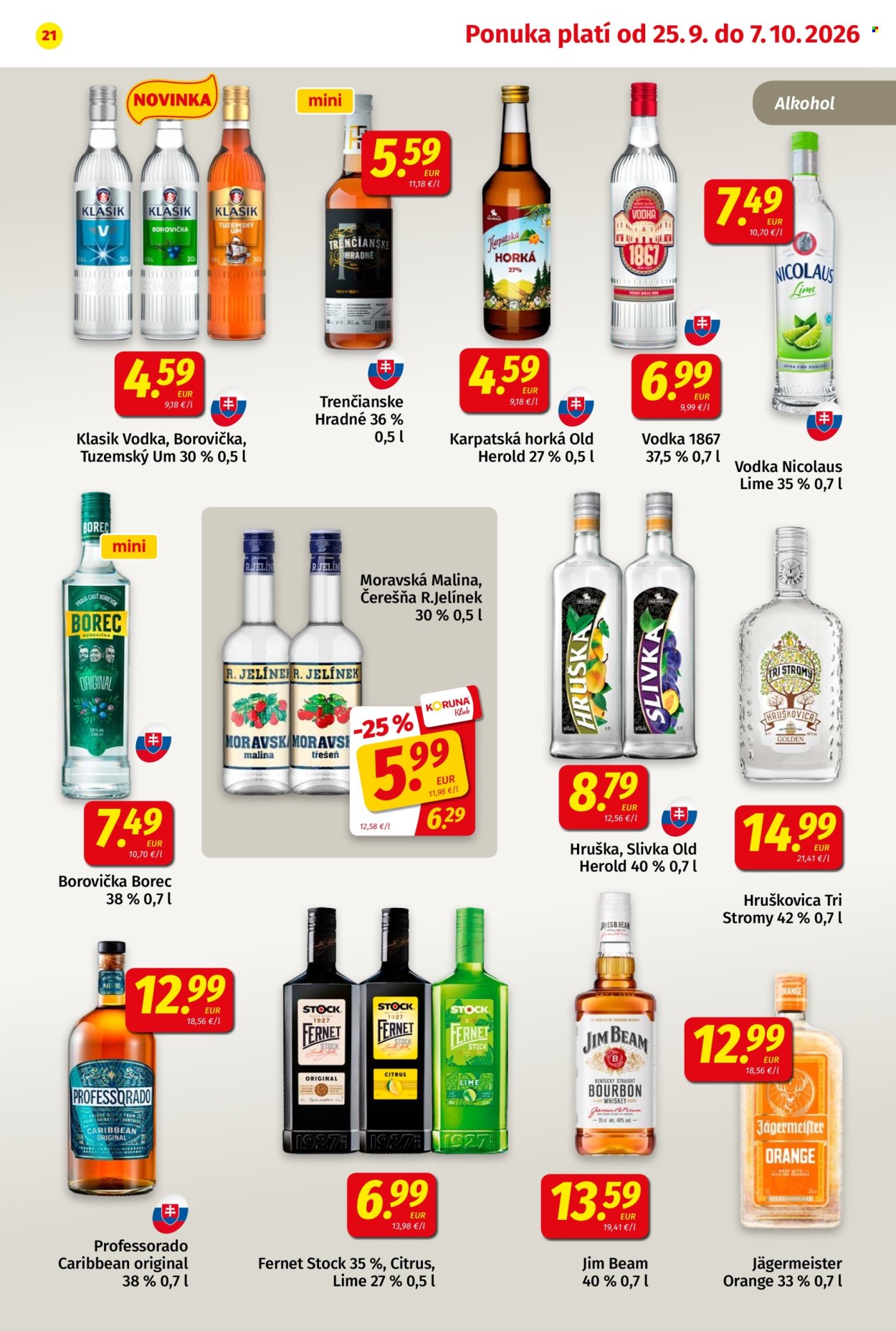 Leták Potraviny KORUNA - 25.9.2026 - 7.10.2026. Strana 21