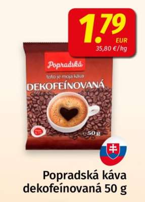 Popradská káva dekofeínovaná 50 g
