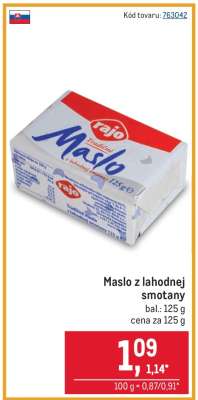 Maslo z lahodnej smotany