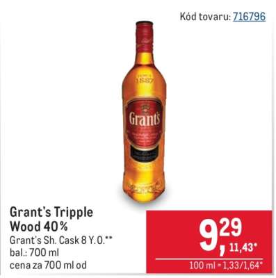 Grant’s Tripple Wood 40 %