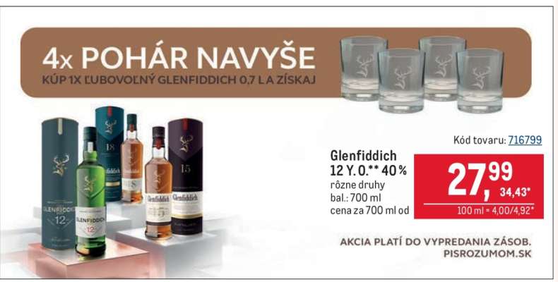 Glenfiddich 12 Y. O.** 40 %