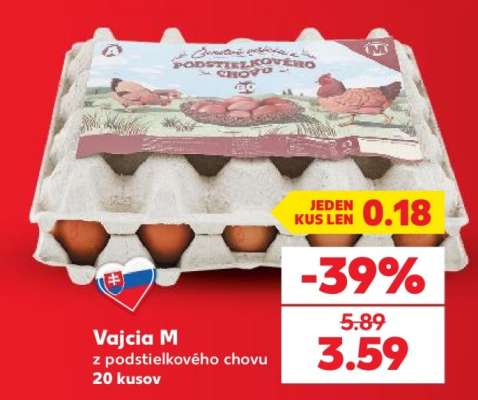 Vajcia M z podstielkového chovu 20 kusov