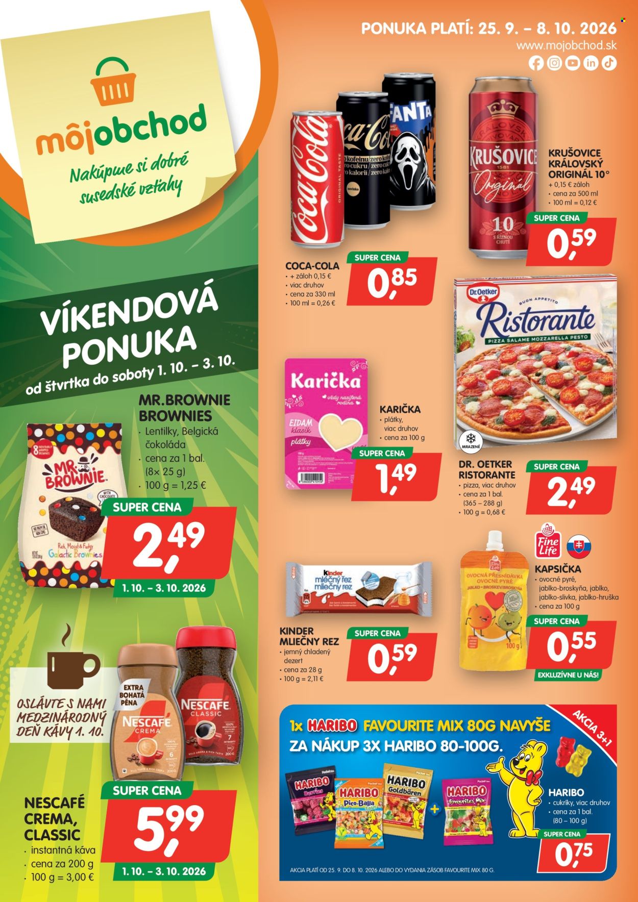 Leták Môj obchod - 25.9.2026 - 8.10.2026. Strana 1