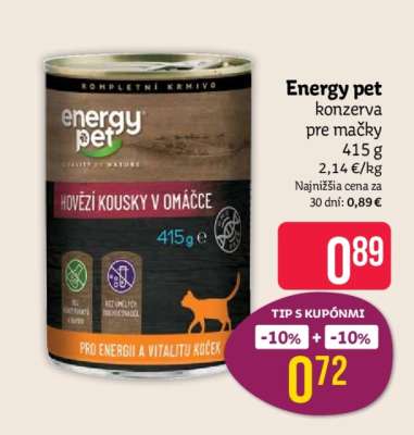 Energy pet konzerva pre mačky 415 g