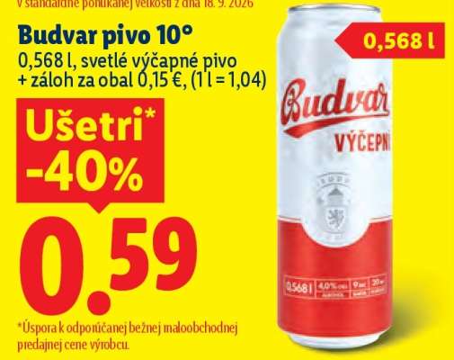 Budvar pivo 10°