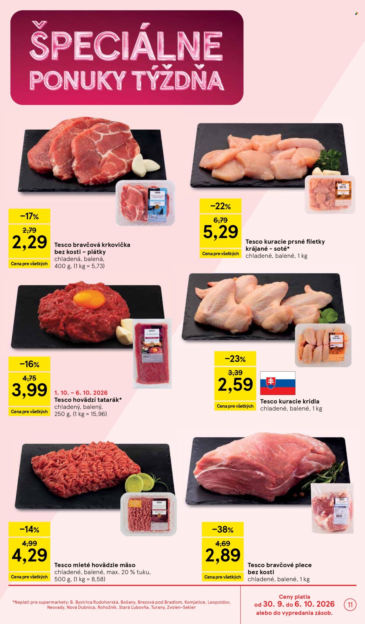 Leták TESCO supermarket - 30.9.2026 - 6.10.2026. Strana 11