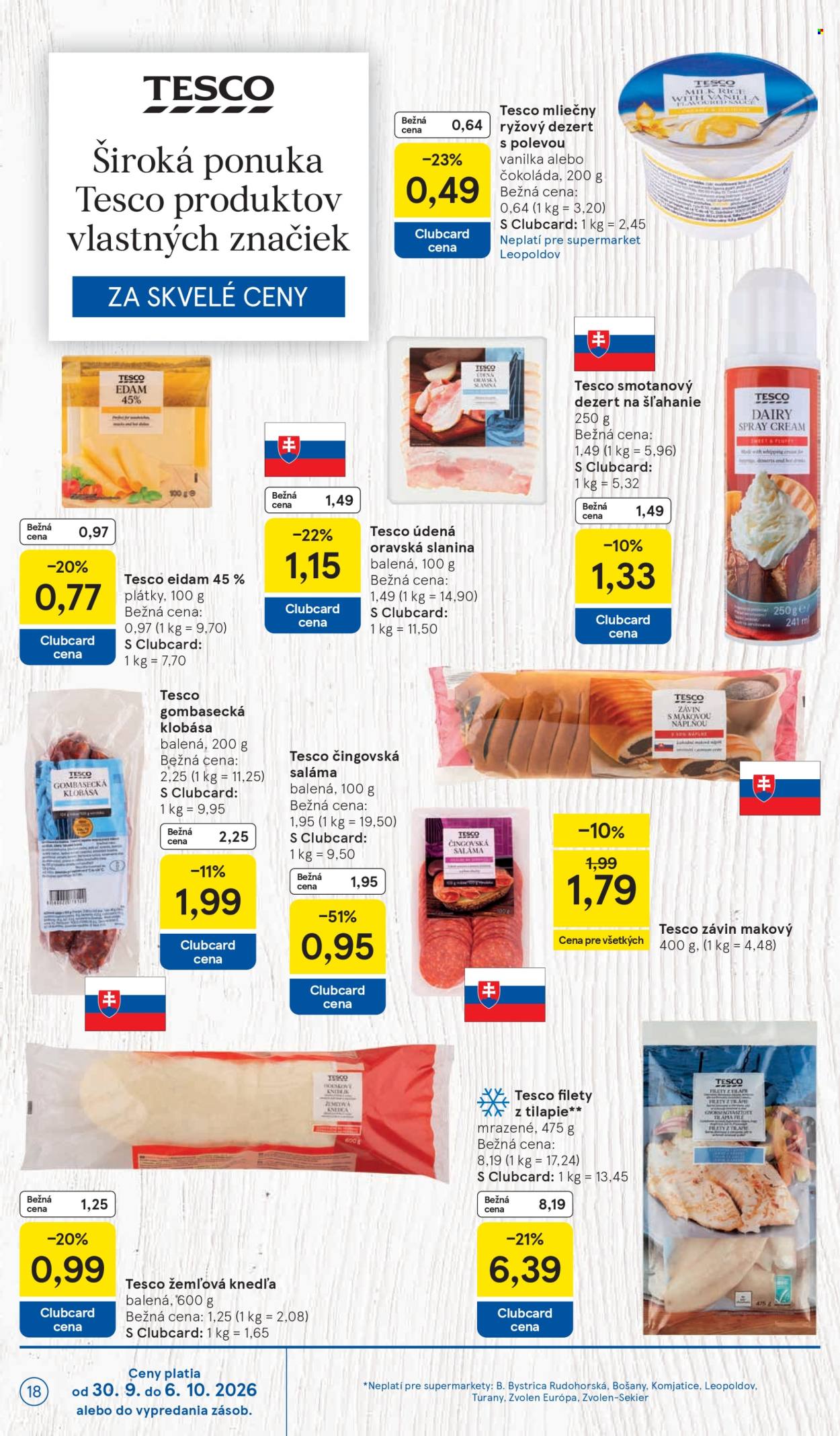 Leták TESCO supermarket - 30.9.2026 - 6.10.2026. Strana 18