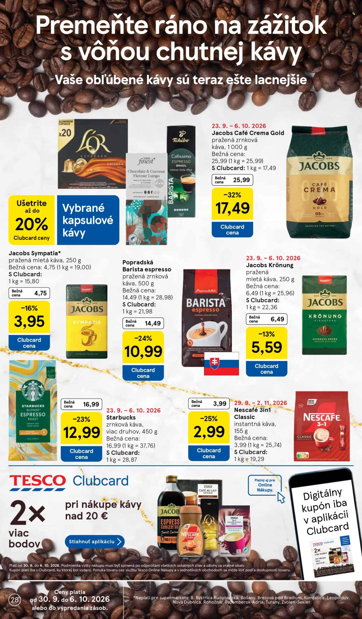 Leták TESCO supermarket - 30.9.2026 - 6.10.2026. Strana 28