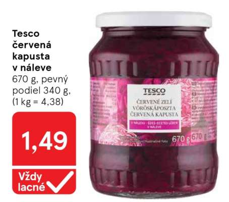 Tesco červená kapusta v náleve