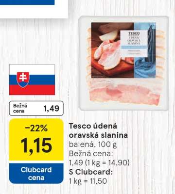 Tesco údená oravská slanina