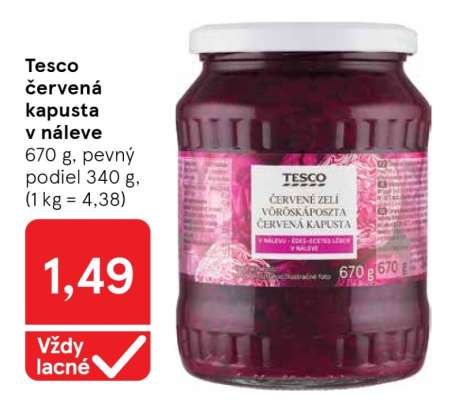 Tesco červená kapusta v náleve