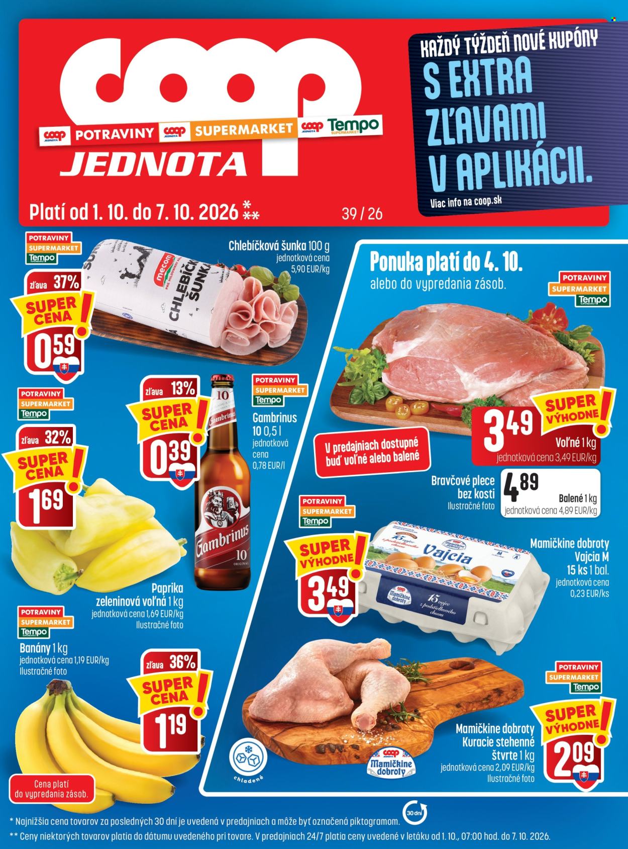 Leták COOP Jednota - 1.10.2026 - 7.10.2026. Strana 1